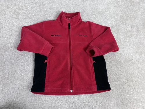 Ohio State Buckeyes Jacket Boys 6 Red Fleece Coulmbia Full Zip Spell Out - product listing photo
