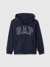 kids gap logo zip hoodie