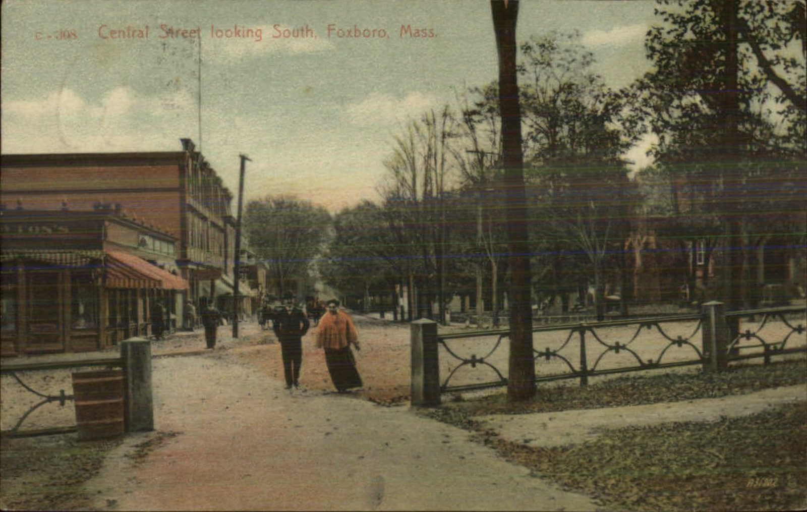 Foxboro MA Central Street South c1910 Postcard eBay