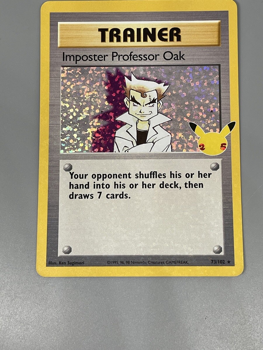 reward if found ポーカーズ　アツム　11747391 Imposter Professor Oak Trainer Pokemon Celebrations 25th