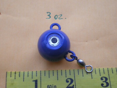 8 Pz. Fluke Ear Ball Jig Con Occhiello E Girello #3 - Pesi 3, 2, 1-1/2, 1 Oz (2 Ciascuno)
