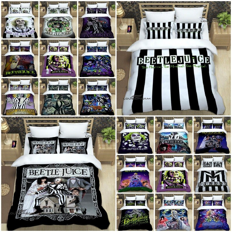 Beetlejuice 3D Quilt Duvet Cover+Pillowcase Single Double King Bedding Set  Gift