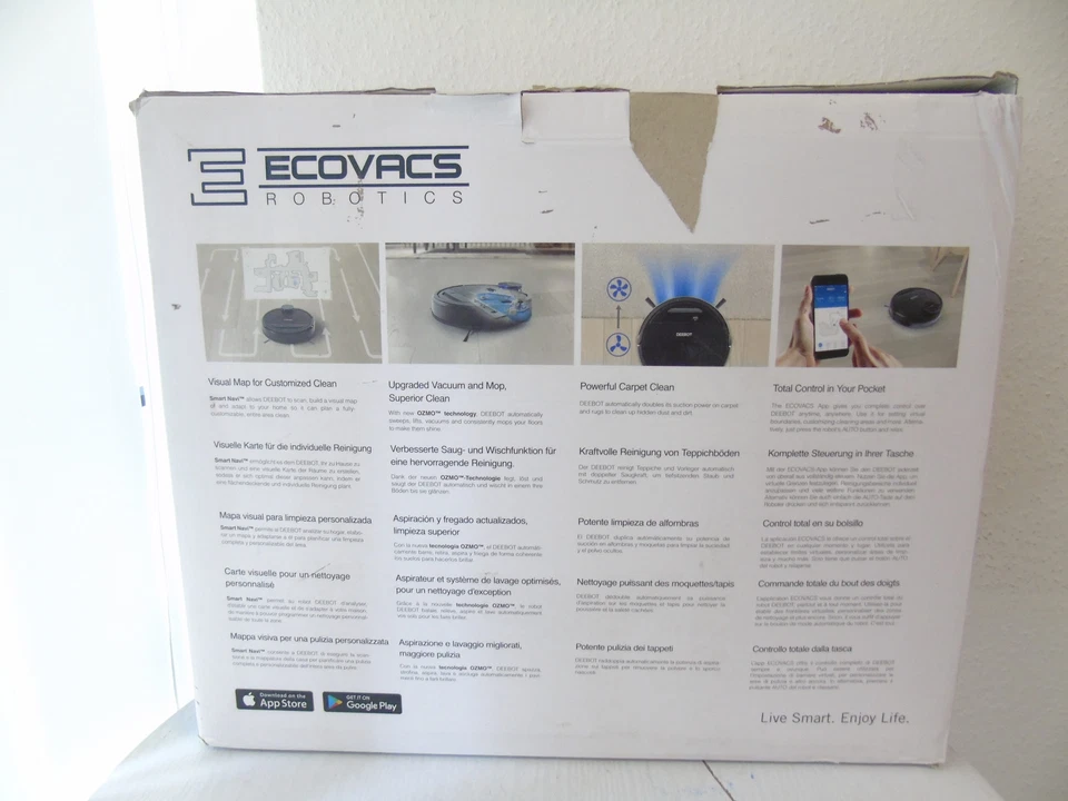 Ecovacs DEEBOT OZMO 930 Beutellos Schwarz RoboterStaubsauger Inkl. Rechnung MwSt - Bild 2 von 3