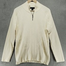 INC International Concepts Mens XL Pullover Sweater Blue 1/4 Zip Ribbed