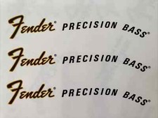 70s Fender Precision Bass Waterslide Headstock Decal 3 pc