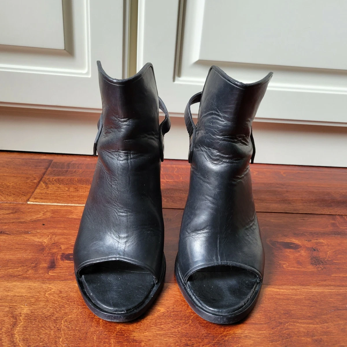 Peep toe sales slingback boots