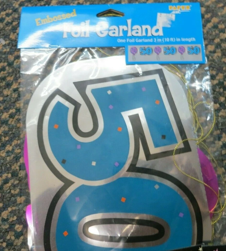 50th Birthday Party Supplies Lot new Gift paper, Gift Bags, Confetti, CC-17 - Image 4 of 4