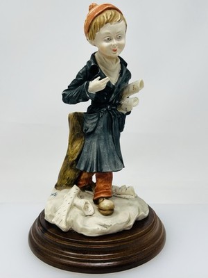 Giuseppe Armani Porcelain Boy with Firewood Newspaper Capodimonte Figurine