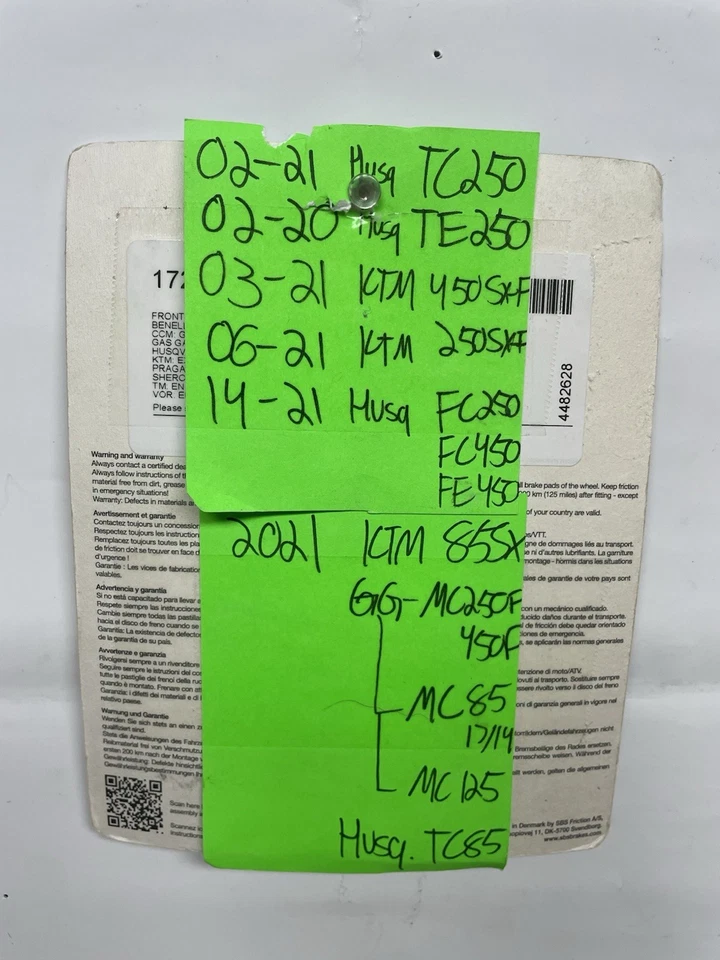 Pastillas de freno sinterizadas todoterreno SBS SI delanteras/traseras gas KTM Husqvarna ver equipamiento Foto 2 de 2