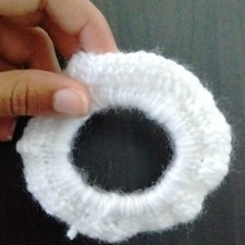 Handmade White Purple Crochet Scrunchie For Women All Hair Two For Ten