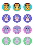 Muffinaufleger Muffins Amerikaner Zuckerpapier Kindergeburtstag Wilder Zoo GB02