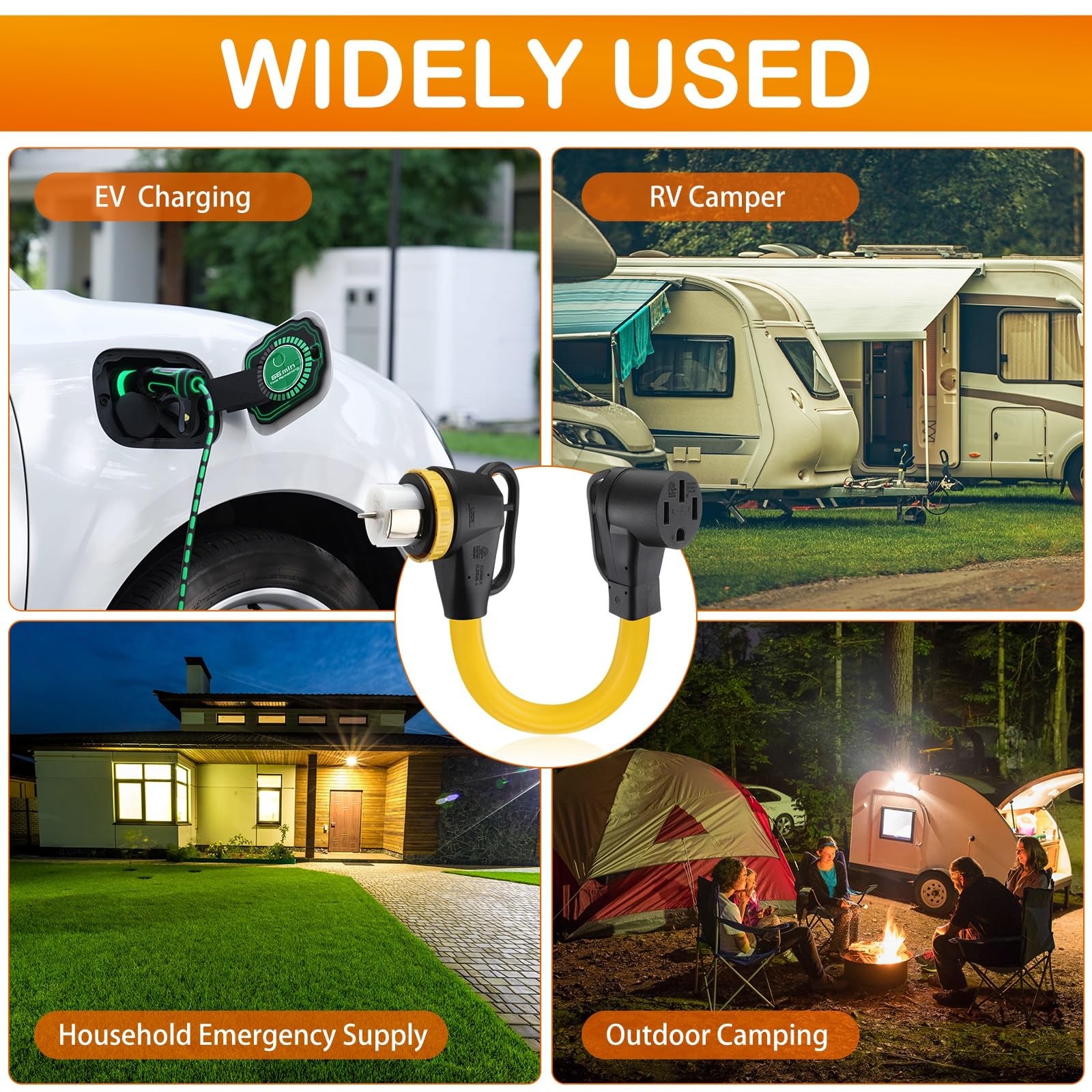 Kanayu 1.5FT 50Amp RV Generator Adapter Cord Compatible with NEMA SS2-50R to ...