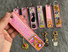 Sailor Moon Double Sided Keychains Keyrings Embroidered Key Tag