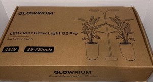 GLOWRIUM 48W LED Dual-Head Grow Light for Indoor Plants, 23.5-71" Adjustable New