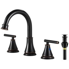 Bathroom Sink Faucet 3 Hole, Oil Rubbed Bronze Bathroom Vanity Faucet for Lav...