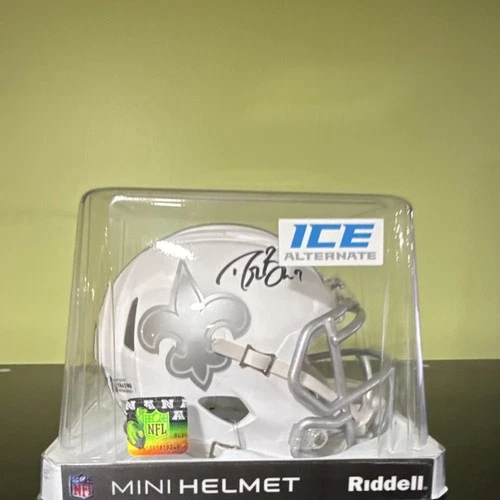 New ListingDrew Brees Signed New Orleans Saints ICE Mini Helmet Beckett Authenticated