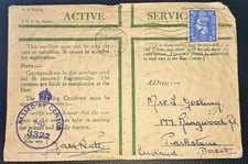 GB 1942 KGVI WW2 Active Service Cover FPO 67 MEF Egypt Moascar Unit Censor 3322