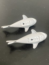 Lot of 2 Lego Great White Shark Pirates 6243 Mini Figures - Sharks Only