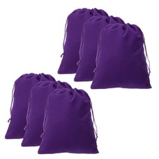 10pcs Velvet Gift Bags 7.9" x 9.8" Drawstring Jewelry Pouches, Dark Purple