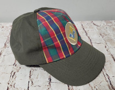 BSA, Boy Scouts of America, Webelos, Olive Green Plaid Adjustable Hat, Size M/L