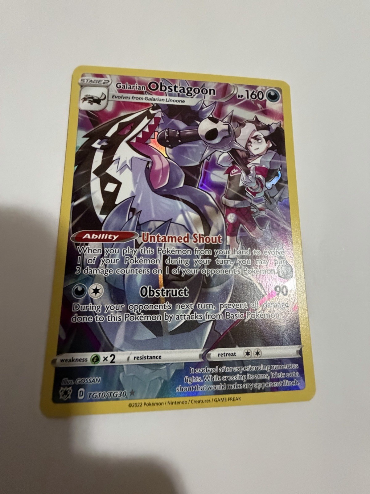 Galarian Obstagoon TG10/TG30 Holo Astral Radiance Trainer Gallery Pokemon NM