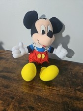 Vintage 1990's Disney Mickey Mouse 13" Plush Stuffed Animal Toy Doll Mattel