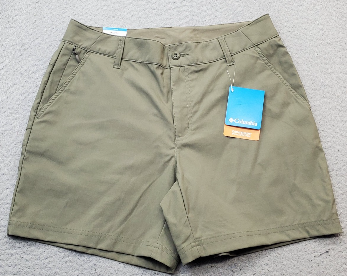 Columbia Leslie Falls Shorts Women 10 Green Omni Shade Broad