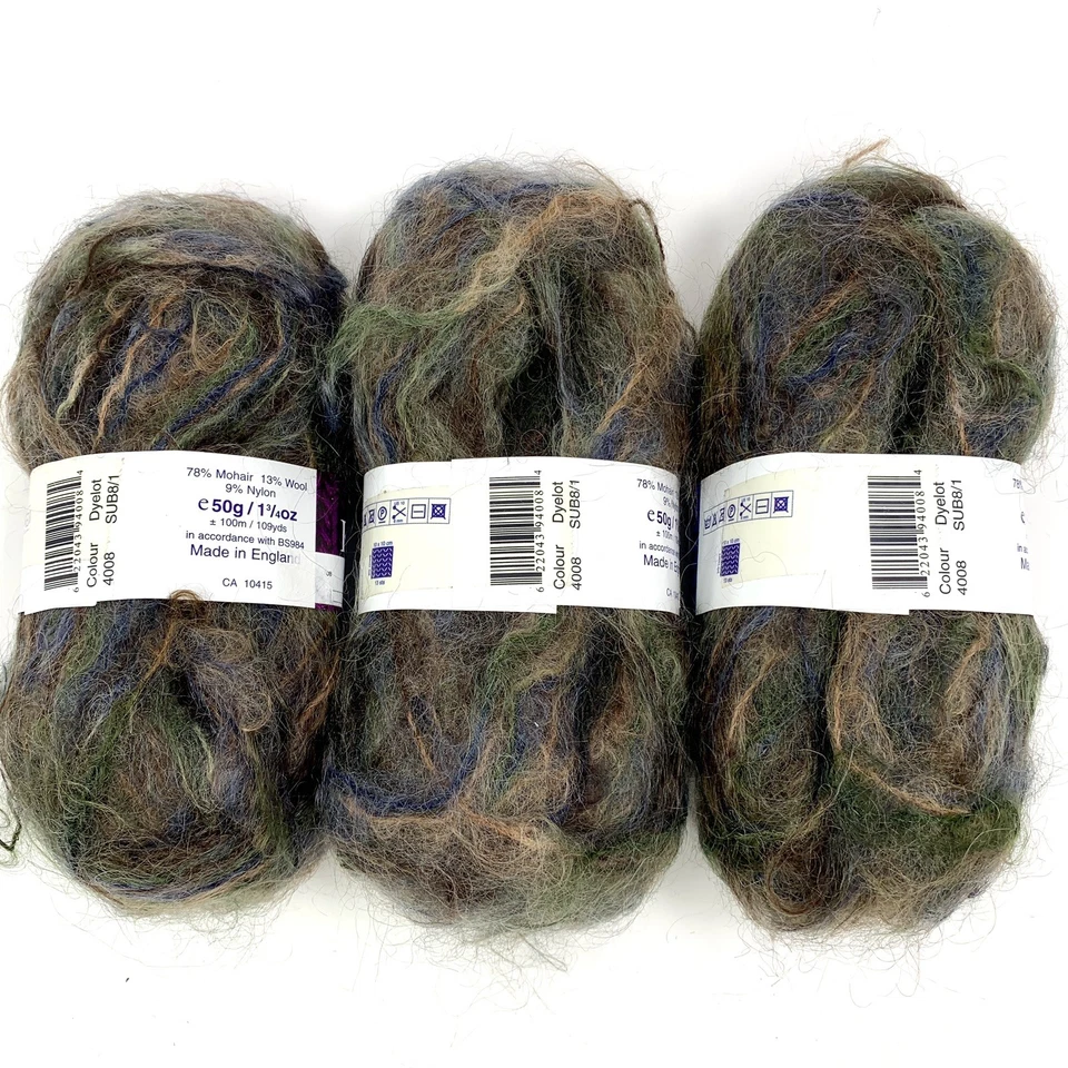 Lot 3 Skeins Knit One Purl Two Sublime Yarn 1.75 Oz #4008 Cobblestone Mohair - Image 3 of 4
