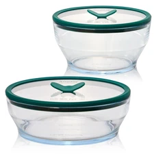 4-Piece Large Glass Food Storage with Glass Lids | Plastic-Free Meal Prep & M...