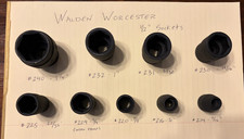 Antique Walden-worcester 200 Series 12-drive Auto Mechanics 9-pc Socket Set Antique Walden-worcester 200 Series 12-drive Auto Mechanics 9-pc Socket Set