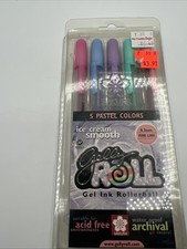 Vintage Sakura Gelly Roll Gel Ink Rollerball Pens Ice Cream 5 Pastel Colors NEW