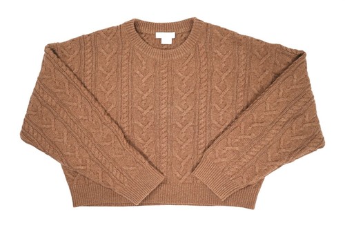 Moussy Studiowear Cable Knit Sweater in Brown