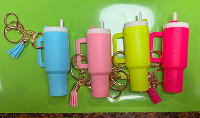 #ad #ad Two Stanley Style Tumbler Keychains Chapstick Holder Gift Pick 2 colors $14.00