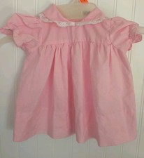 Vintage Baby/ Doll Dress size 6 to 9M Pink/White Lace