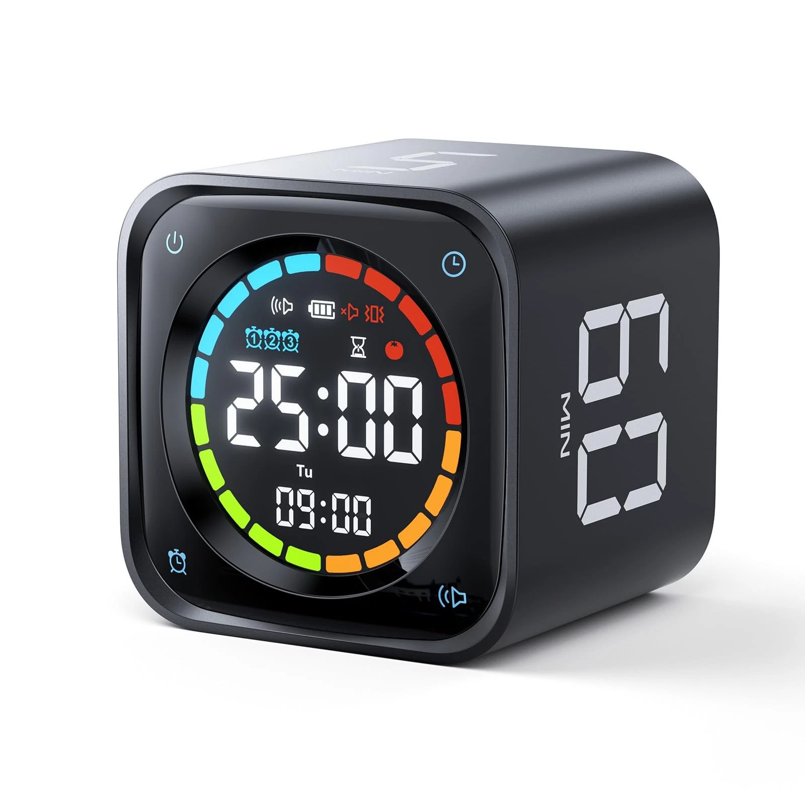 Ticktime TK3 Pomodoro Timer Cube, Productivity Timer, 5/10/30/60 Min Presets,...