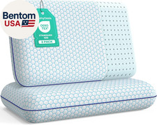 Memory Foam Pillows for Side, Back and Stomach Sleepers, Set of 2, Bed Pillow wi