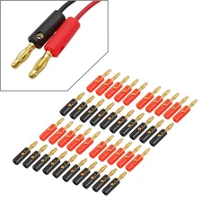 40x 4mm Gold Plated Audio Speaker Wire Cable Screw Banana Plug Connector Adapter