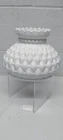 Vintage Quilted With Ruffled Top White Milk Glass Lamp Shade 7" Fitter
