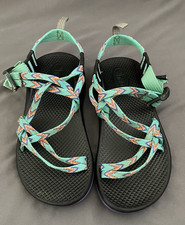 Chaco Grandeur Sandals Green Kids/Juniors Size 4 Outdoor Water Hiking Strappy