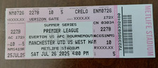 RARE TICKET STUB -MANCHESTER UNITED V WEST HAM/ EVERTON V BOURNEMOUTH- JULY 2025