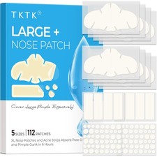 Hydrocolloid Nose Patches for Acne, Large Pore Strips, 112 Count, 91x48mm