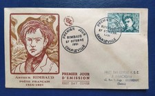 ENVELOPPE PREMIER JOUR TIMBRE N° 910 ARTHUR RIMBAUD OBLITÉRÉ CHARLEVILLE 1951