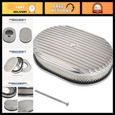 12 Oval Air Cleaner For Carburetor - Polished Aluminum Fully Finned High Flow 12 Oval Air Cleaner For Carburetor - Polished Aluminum Fully Finned High Flow