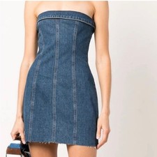 Reformation Denim Strapless Mini Dress Size 8
