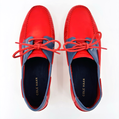 Cole Haan Cornel 2EYE BoatShoe Flame Scarlet‎ Indigo Men\'s Size 10.5- NIB Cole Haan C32581 Cornell 2 Eye Boat Red Leather Men main image 4