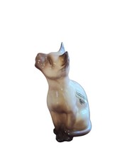Old Monrovia Hagen Renaker  DW Siamese Calypso Cat tom with 1956 Sticker