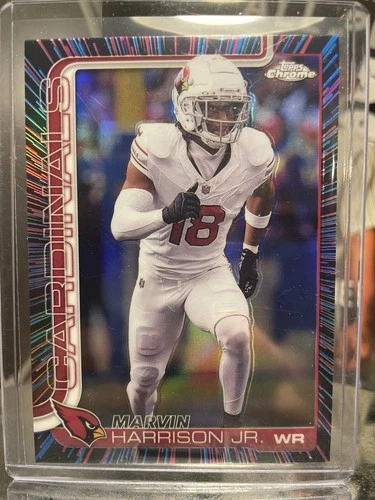 Topps Chrome 2025 Marvin Harrison Jr. Arizona Cardinals #1 Neon Pulse Refractor