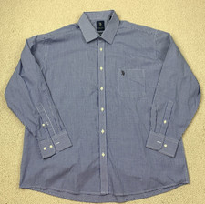 US Polo Assn. Regular Fit Dress Shirt Men's XXL Long Sleeve Blue White Check