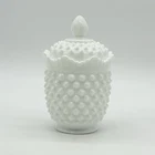 Vintage Fenton White Hobnail Milk Glass Candy Dish/Jar with Lid - 7.5" - 1960’s