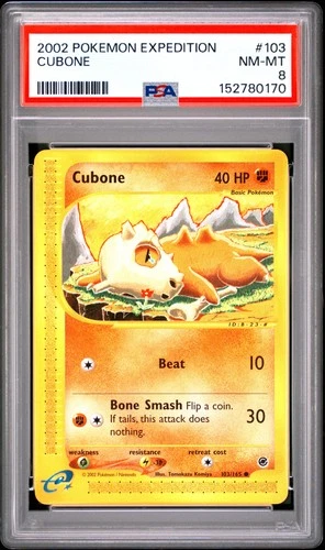 2002 POKEMON EXPEDITION #103 CUBONE PSA 8